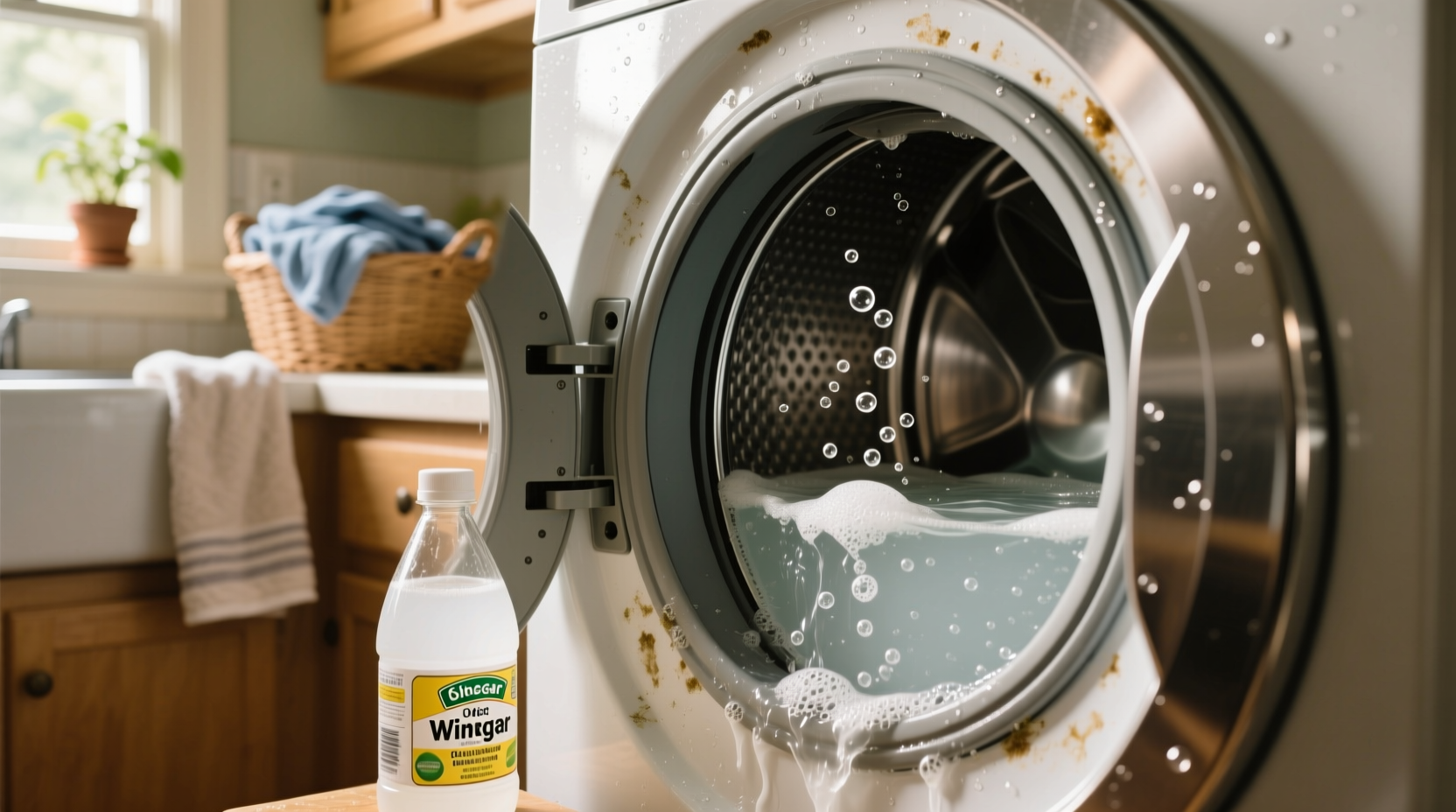 vinegar deep clean for smelly washing machine drum