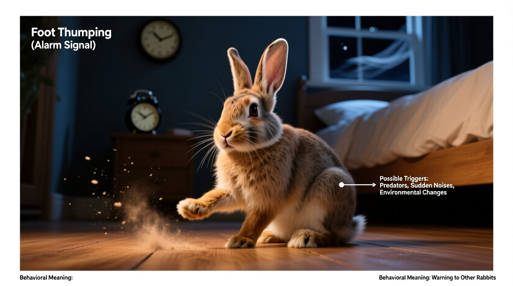 why does my rabbit thump its foot at night and what it means