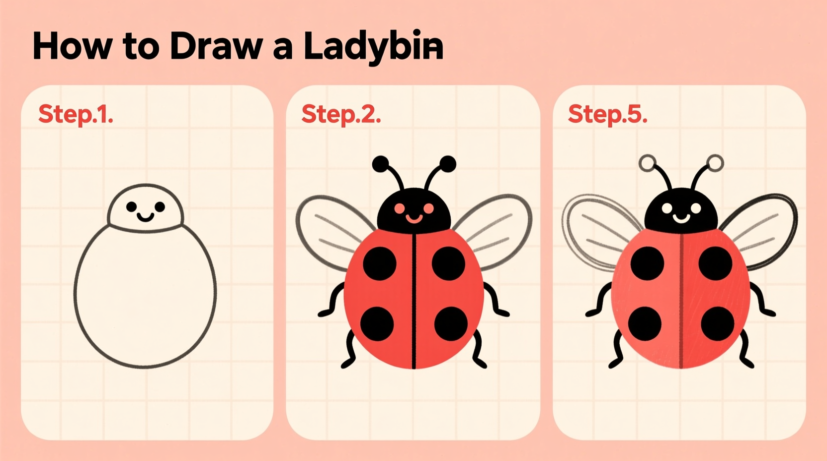 how to draw lady bird