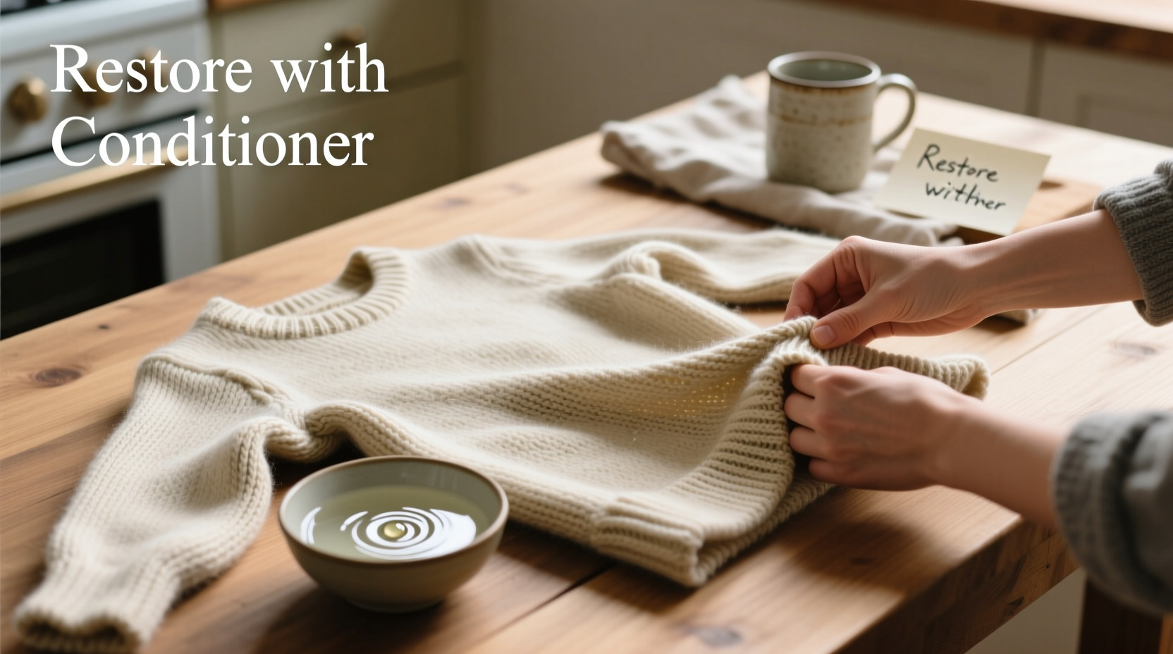how to restore shrunken wool sweaters simple conditioner hack