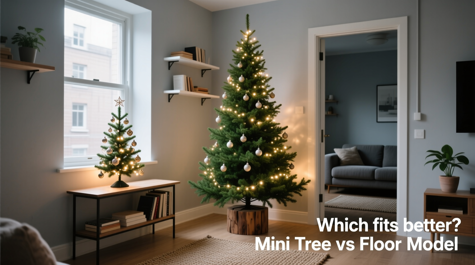 mini christmas tree vs floor model which fits better in small spaces