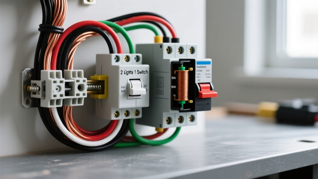 How to Wire a 2 Lights 1 Switch Diagram Using a Lighting Contactor