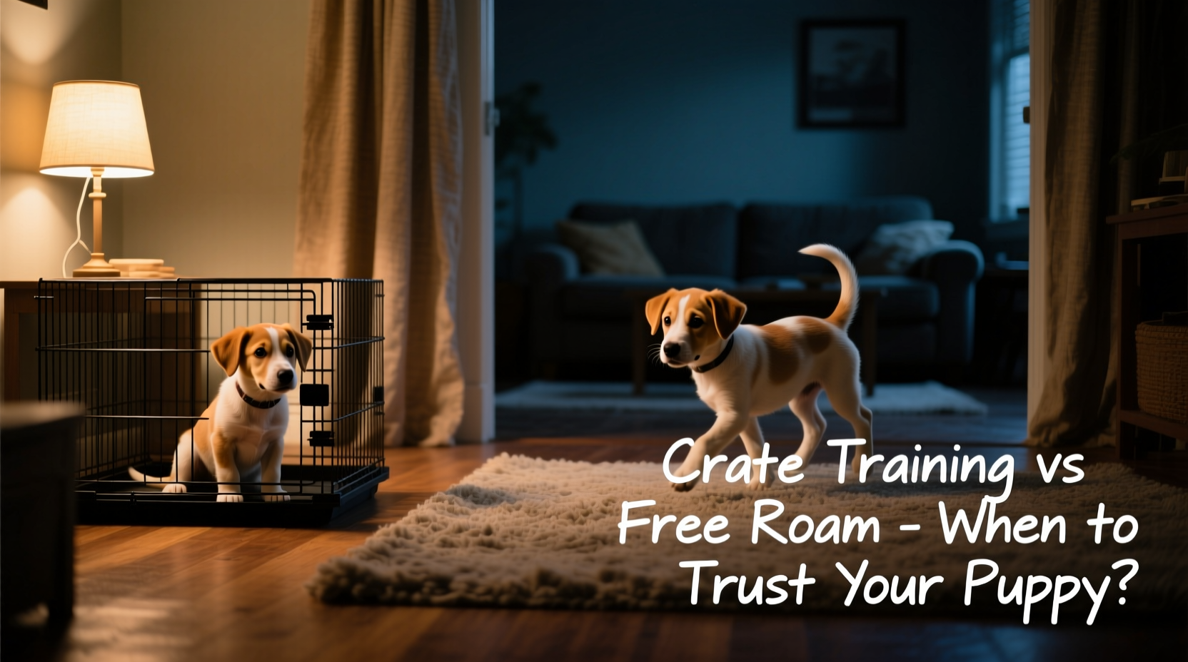 crate training vs free roam at night when should you trust your puppy