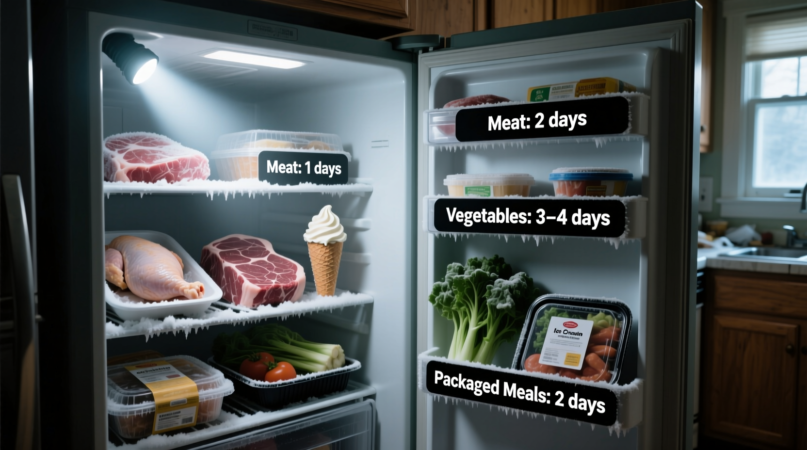 how long is food good for in freezer without power