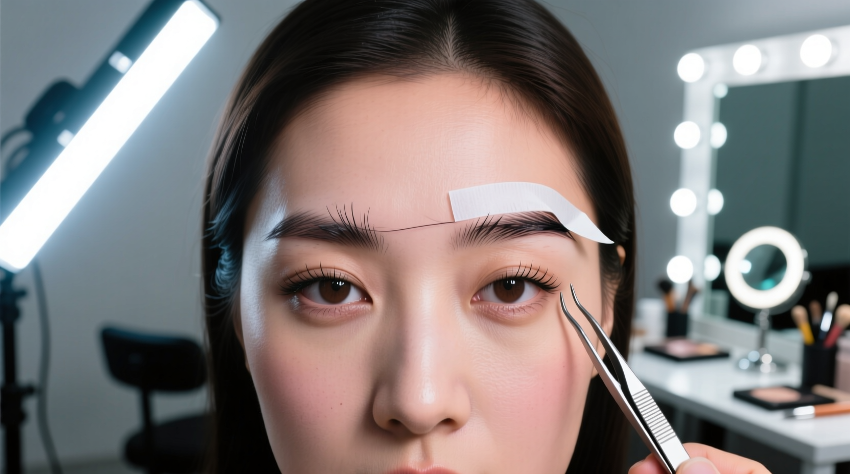 closet lighting for eyebrow shaping