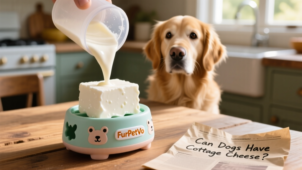 Cottage cheese frozen in a FurPetVo treat dispenser toy