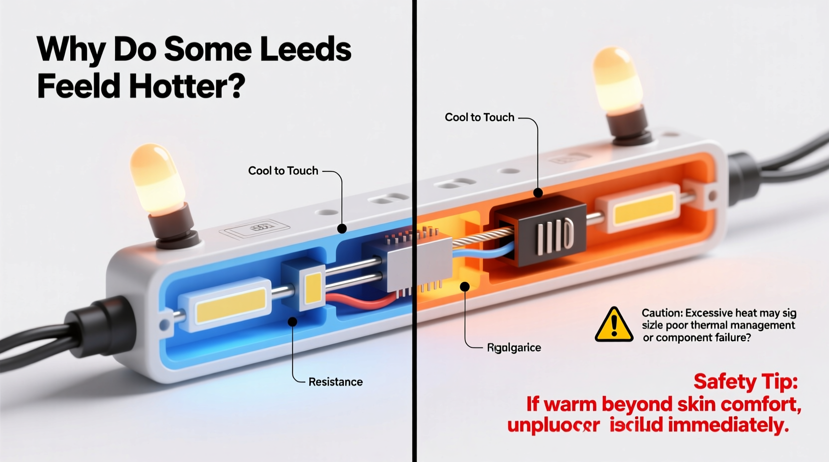 why do some led sets feel warmer to touch than others and is that a safety concern