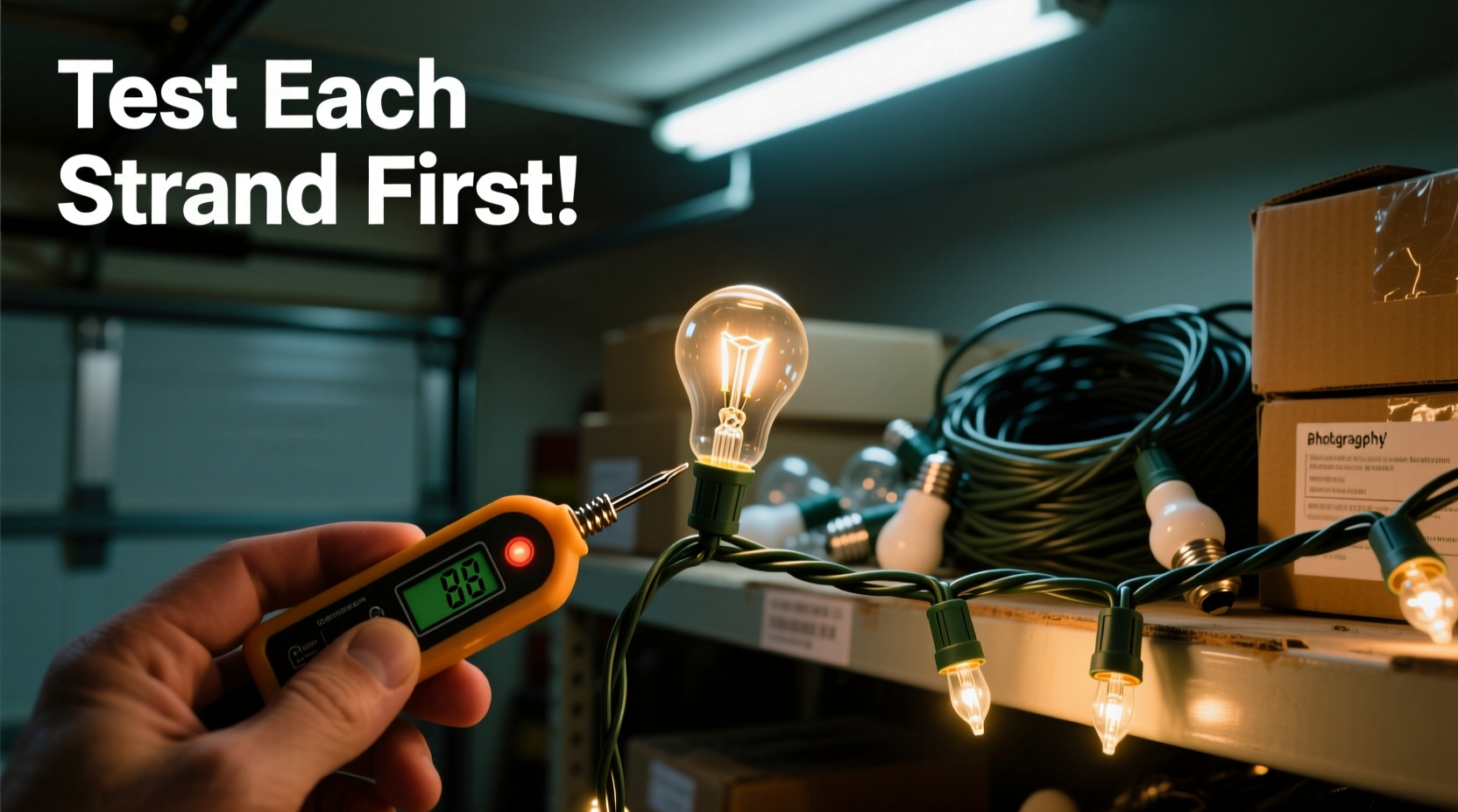 best way to test each strand before installing hundreds of christmas lights