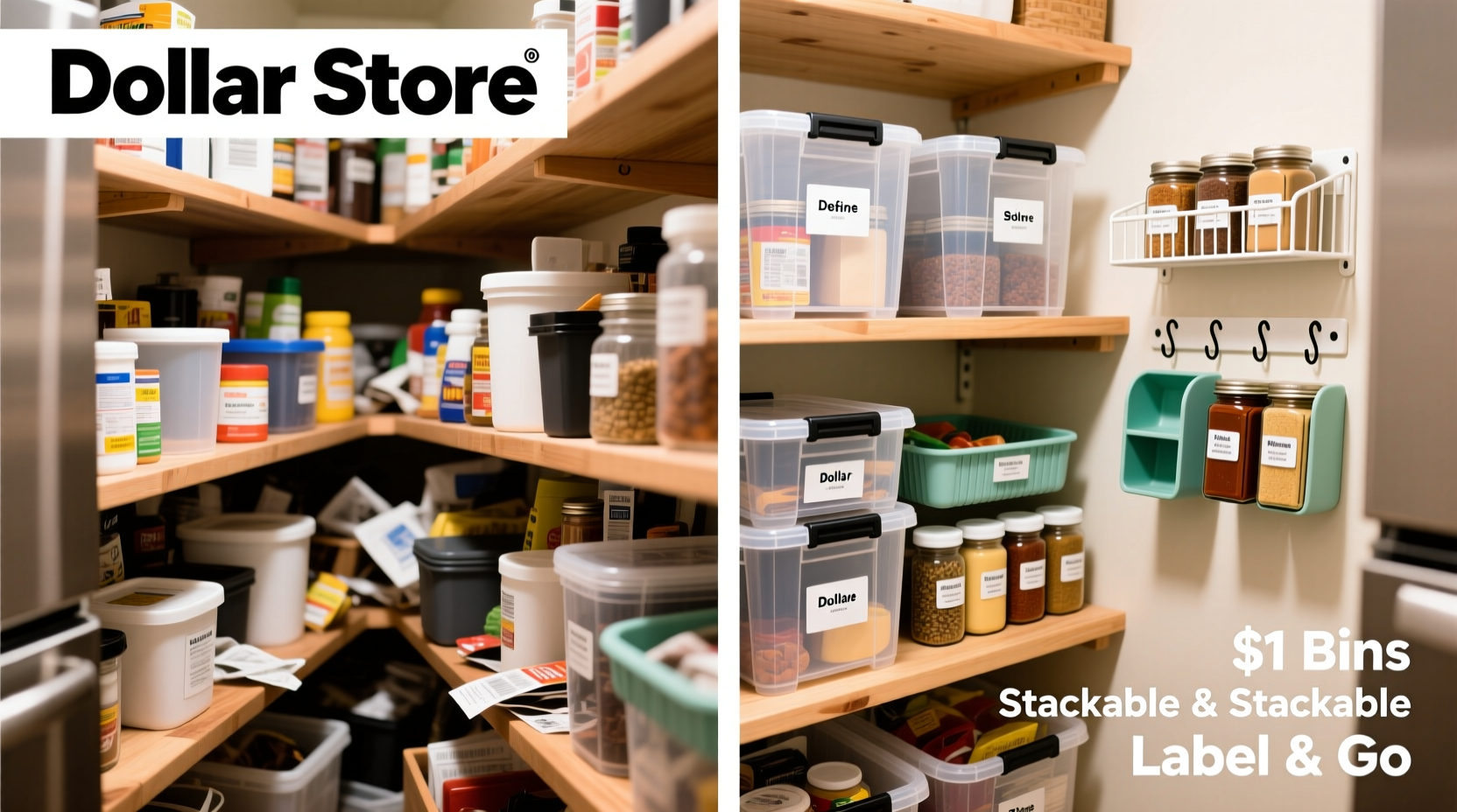 how to organize a messy pantry using dollar store hacks that actually work