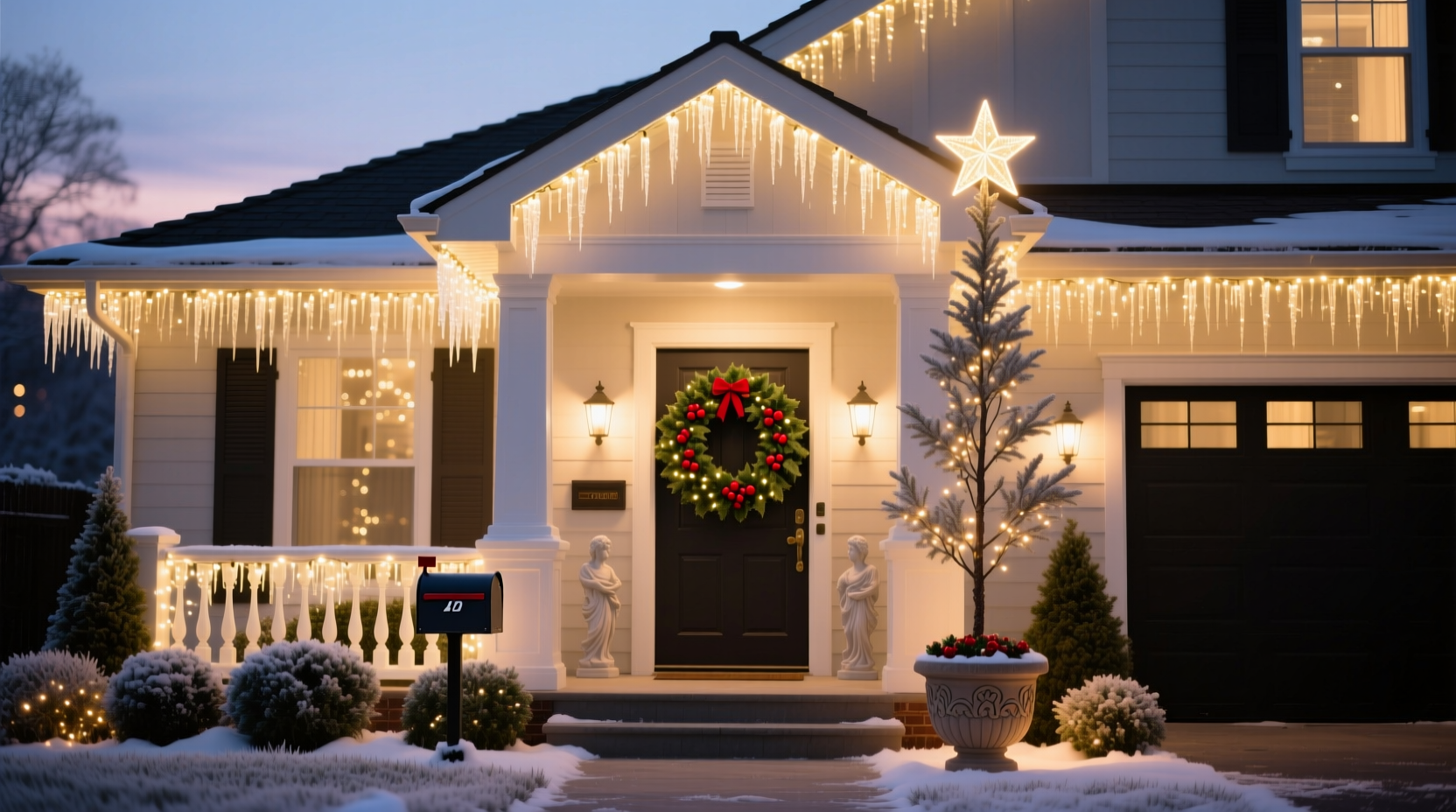 how to design a coordinated christmas lighting scheme for curb appeal