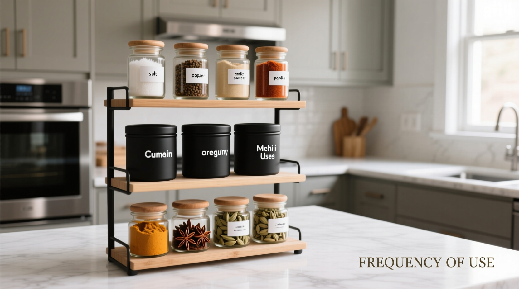 how to organize your spice rack by frequency of use not alphabet