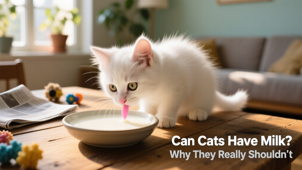 Kitten cautiously sniffing a shallow dish of milk