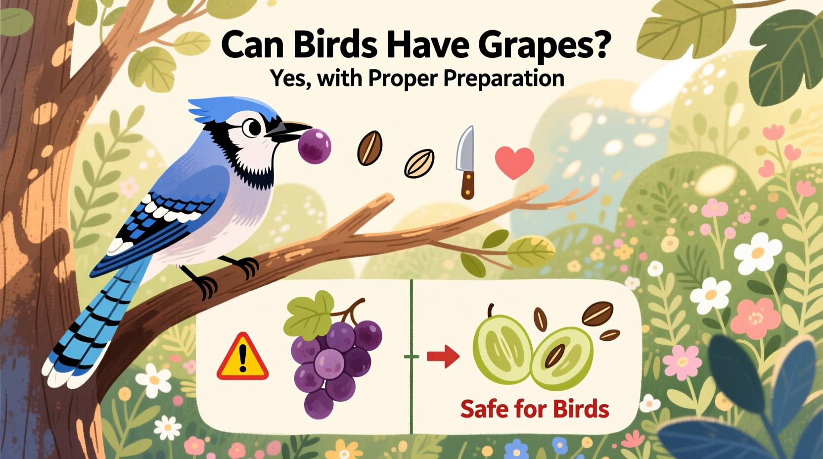 can birds have grapes