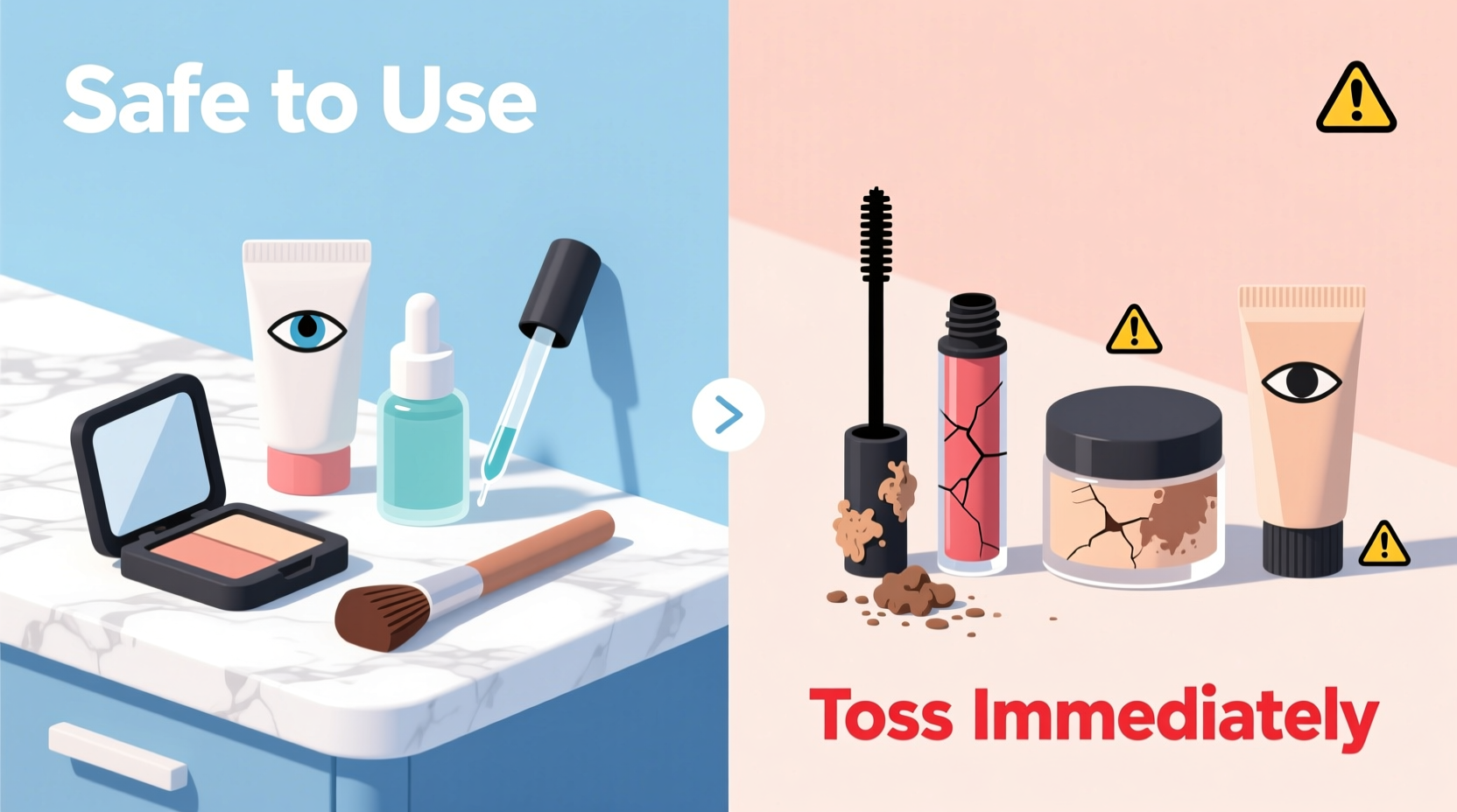 is it safe to use expired makeup and which products to toss immediately