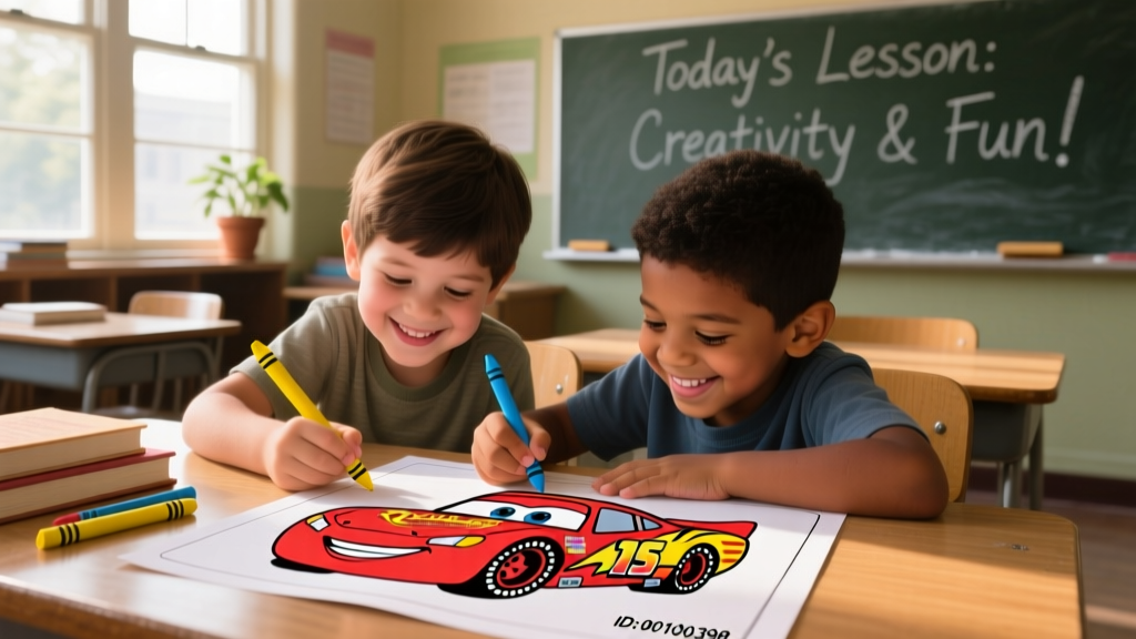 Lightning McQueen Coloring Page #00100398: Developmental Benefits, Educational Integration, and Print-Ready Specifications