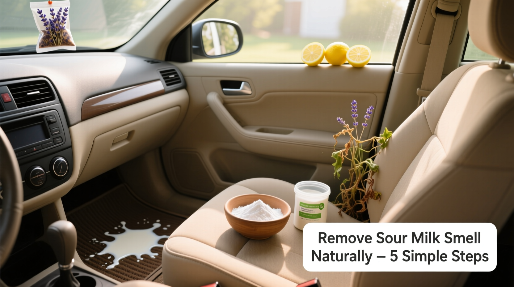 how do you get sour milk smell out of car