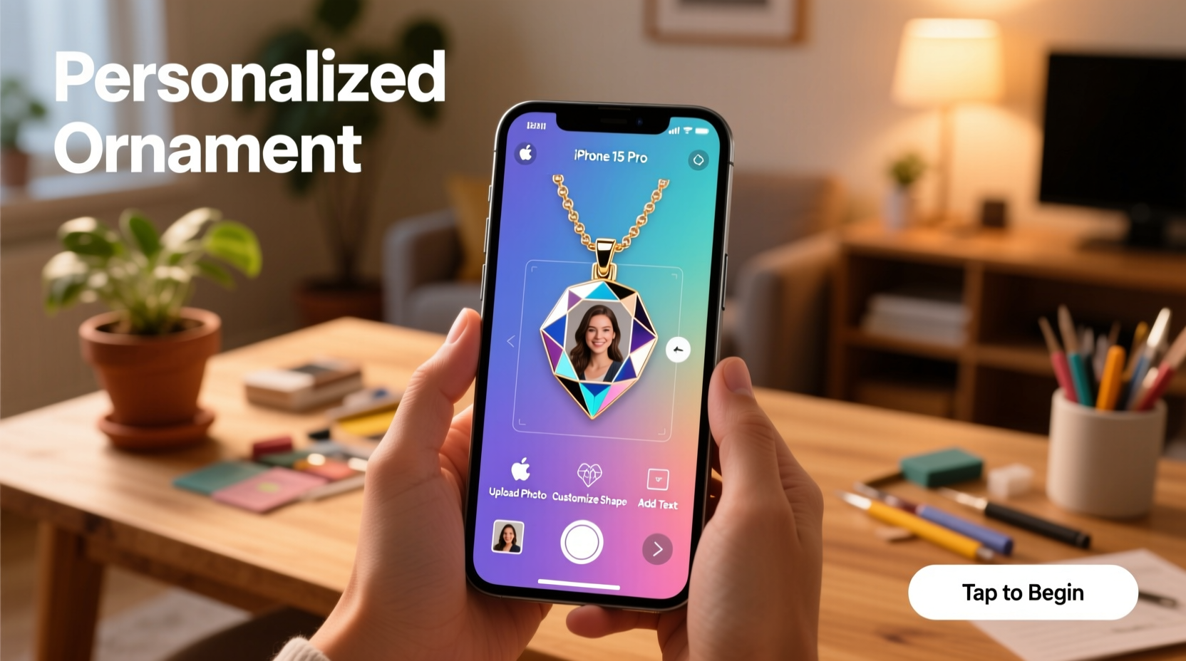 how to make a personalized ornament with a photo using a phone app