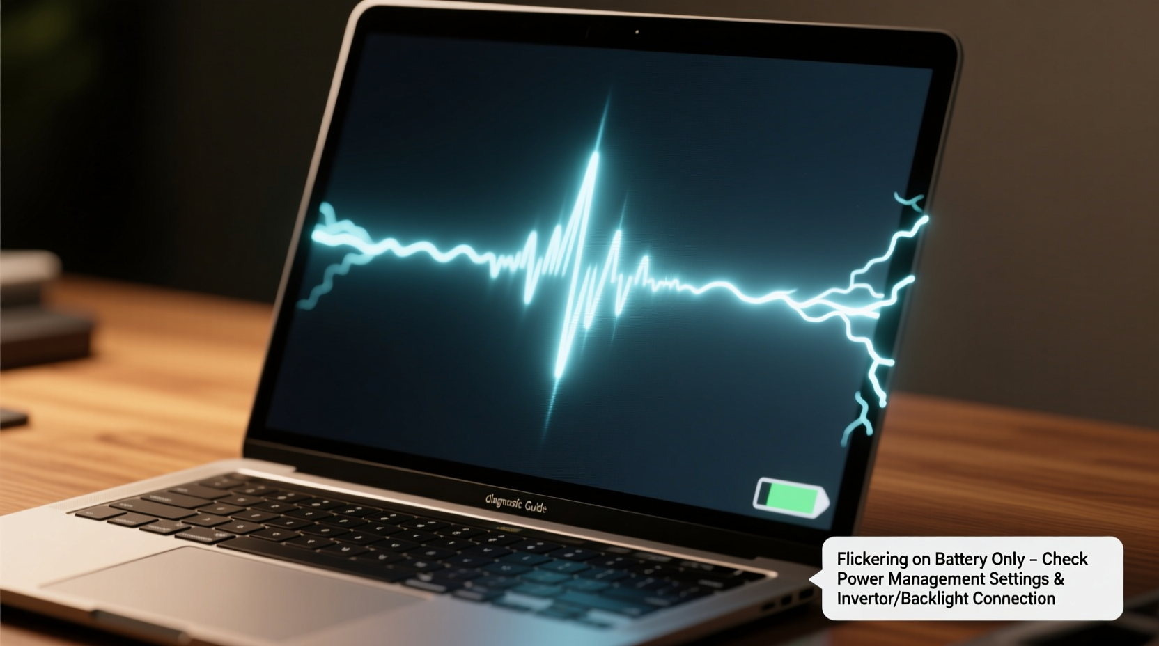 why is my laptop screen flickering only on battery power