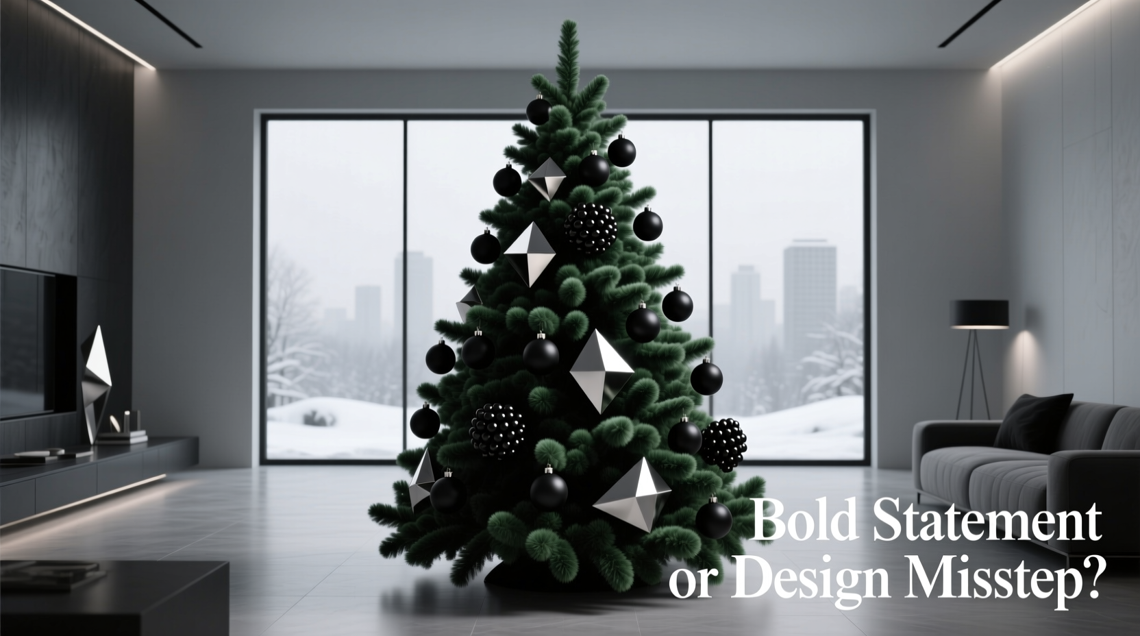 is pairing a flocked tree with matte black ornaments a bold statement or a design misstep