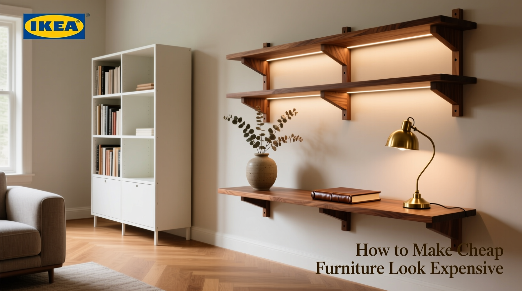 ikea billy bookcase vs custom shelving how to make cheap furniture look expensive