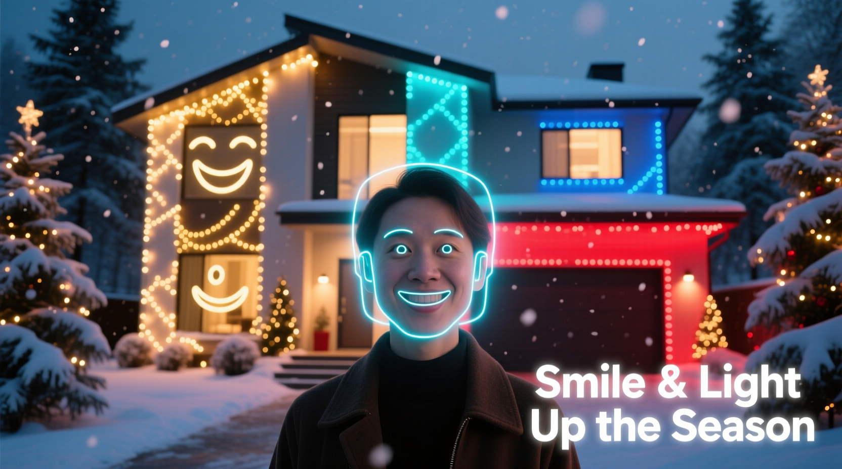 how to use facial recognition to customize christmas light displays