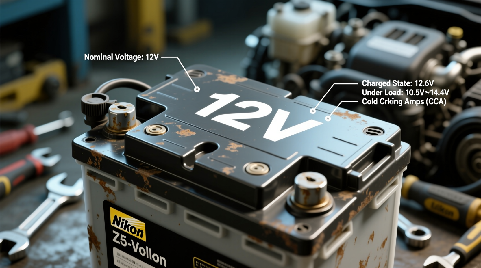 how many volts car battery