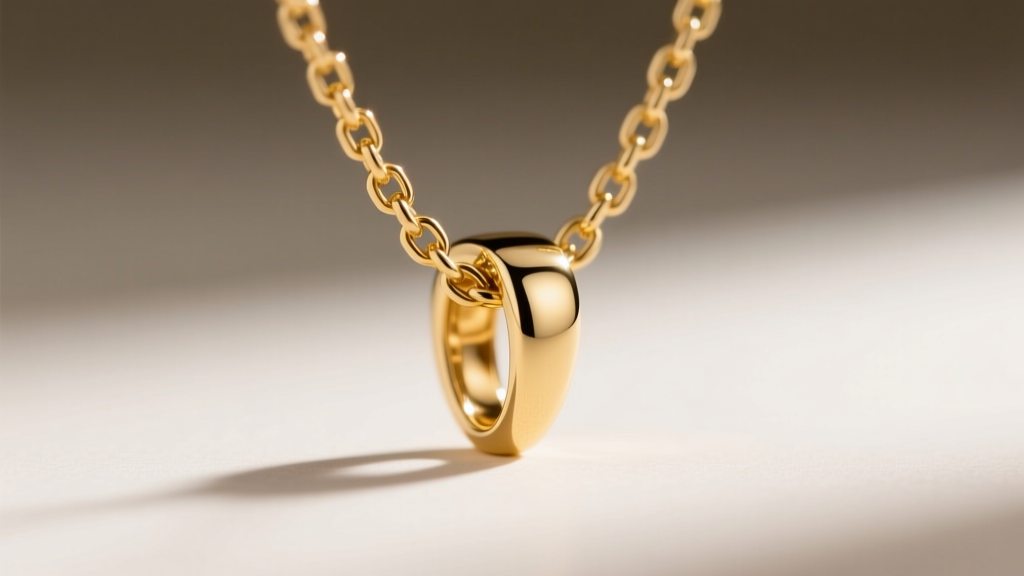 Close-up of a 1.2mm 14k gold box chain threading through a polished chai pendant bail, demonstrating proper clearance and fit.