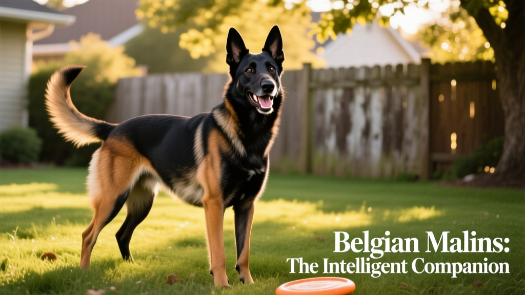 Belgian Malinois sitting happily outside