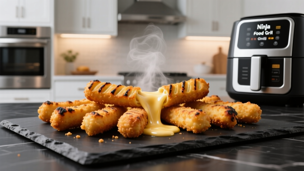 Crispy Mozzarella Sticks in Ninja Foodi Grill