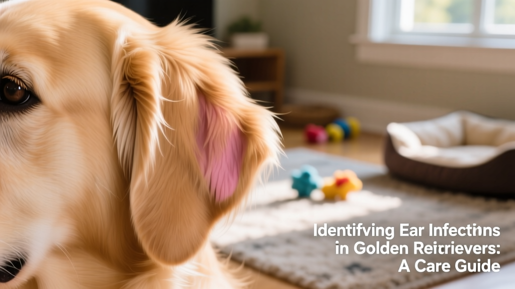 Close-up of a healthy golden retriever's ear flap, showing clean pink skin and light hair