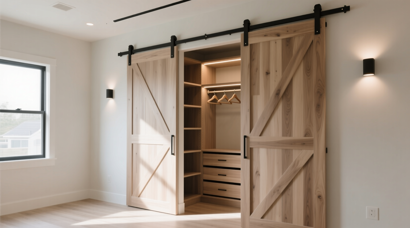 closet sliding barn doors vs pocket doors