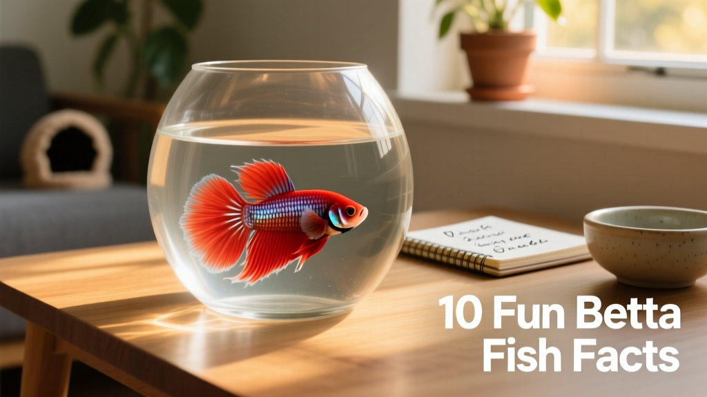 A red betta fish swimming in a tank