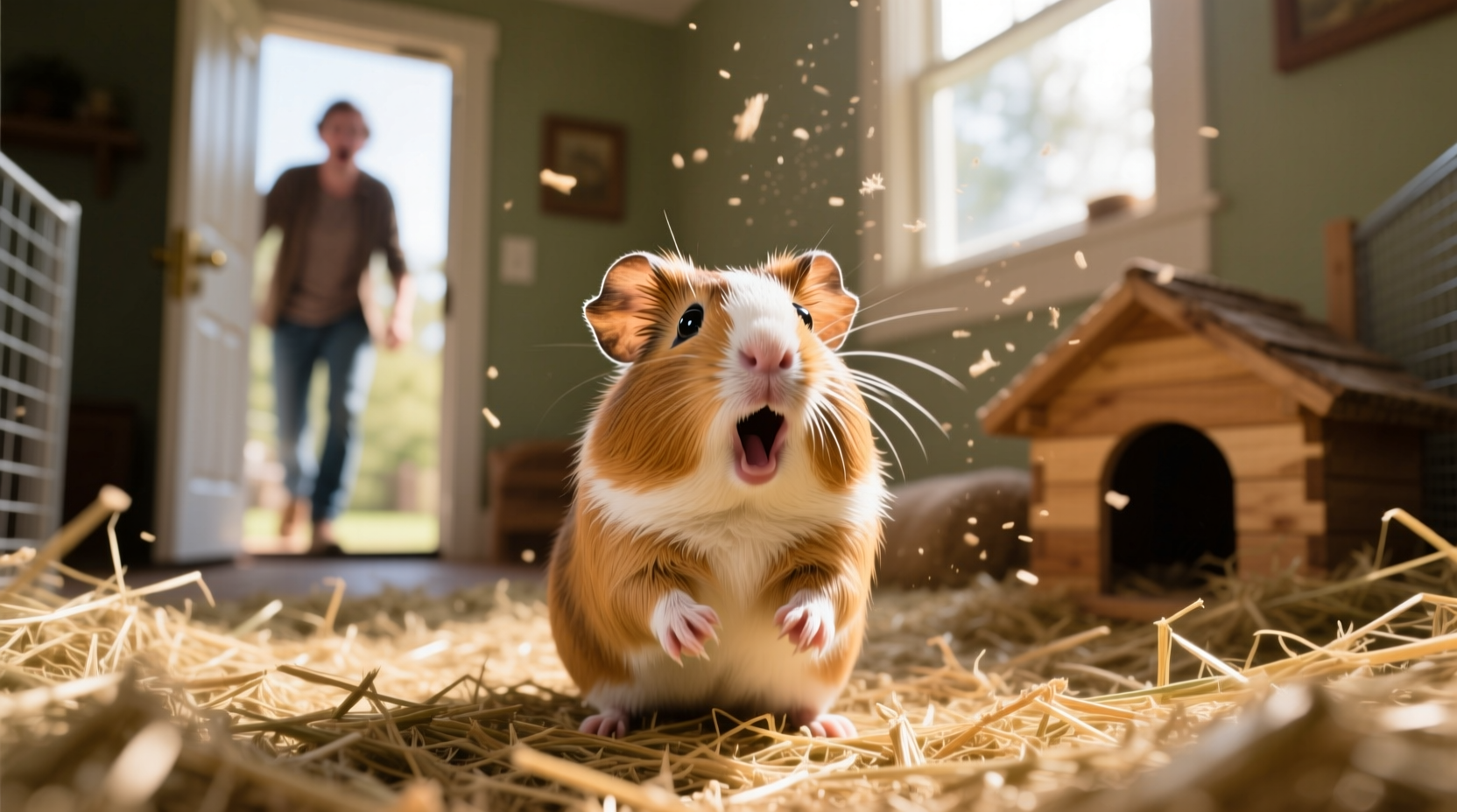 why does my guinea pig squeak loudly when i enter the room