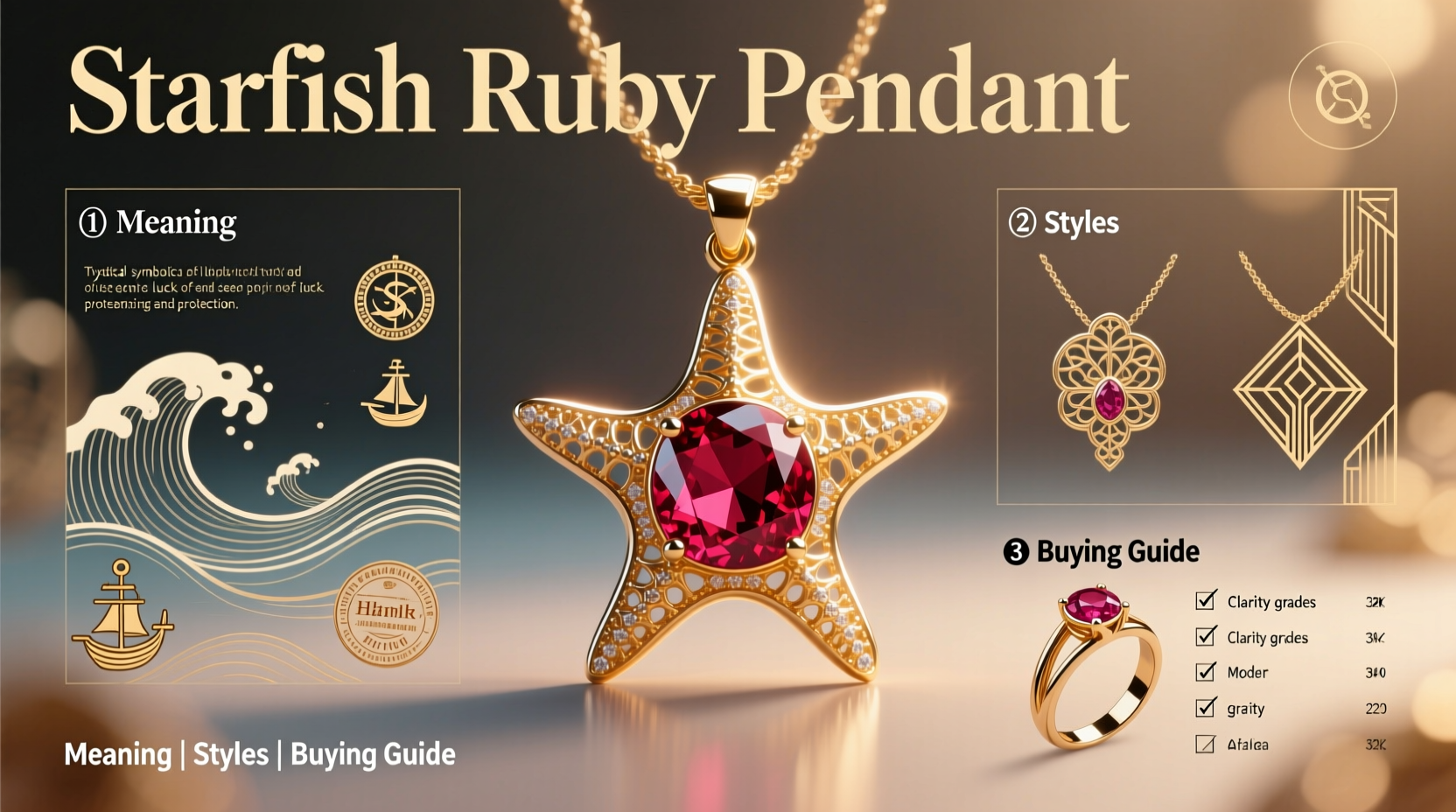 starfish ruby pendant