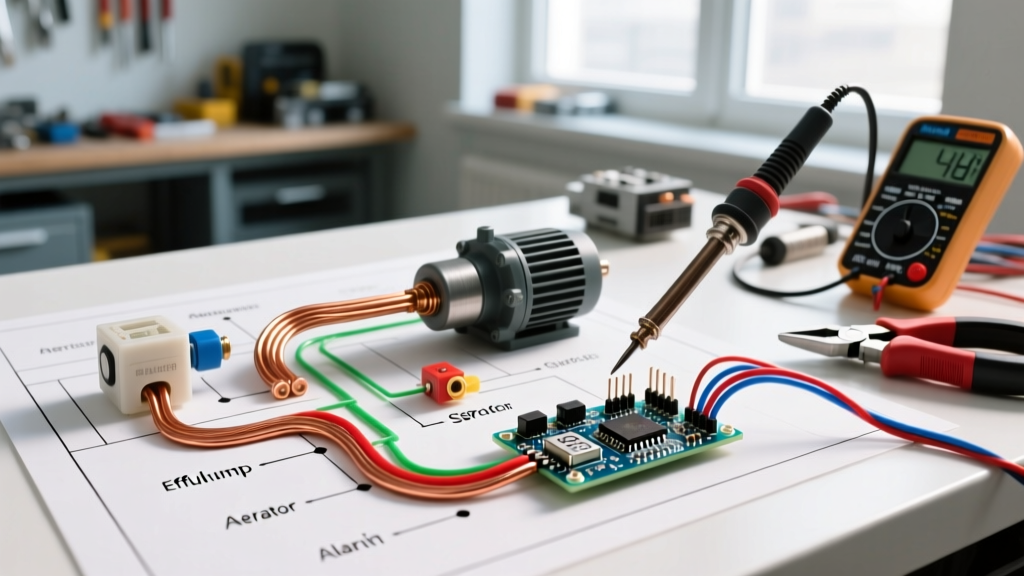 Wiring Diagram for Septic System Pumps, Motors & Alarms