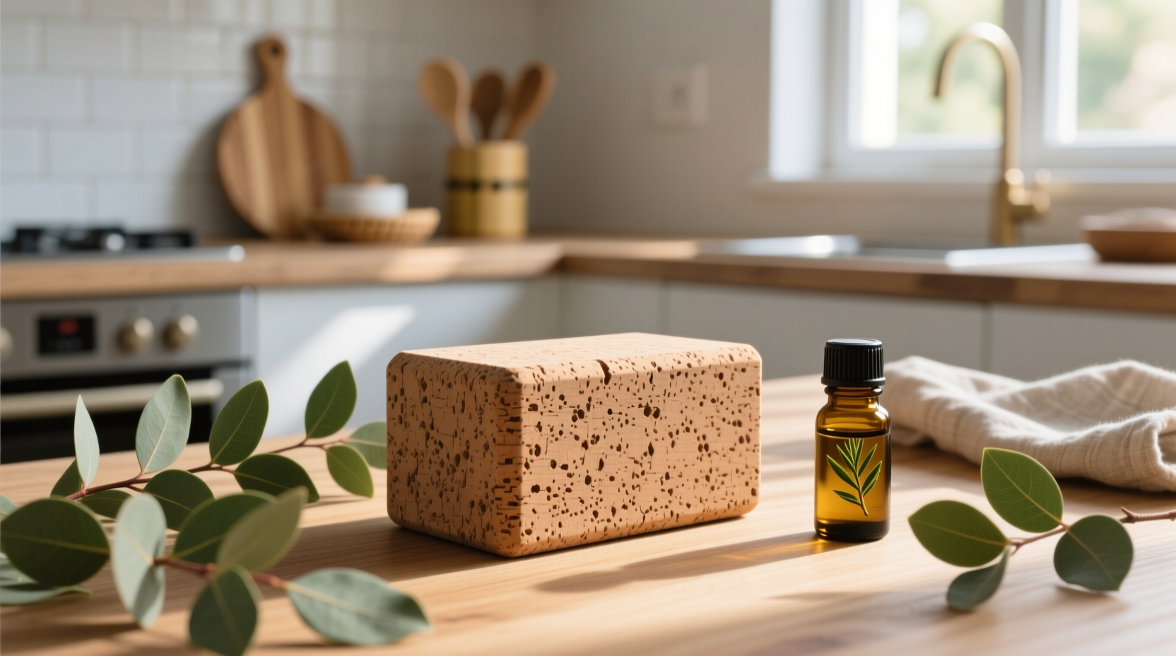 cork yoga block cleaning with tea tree oil