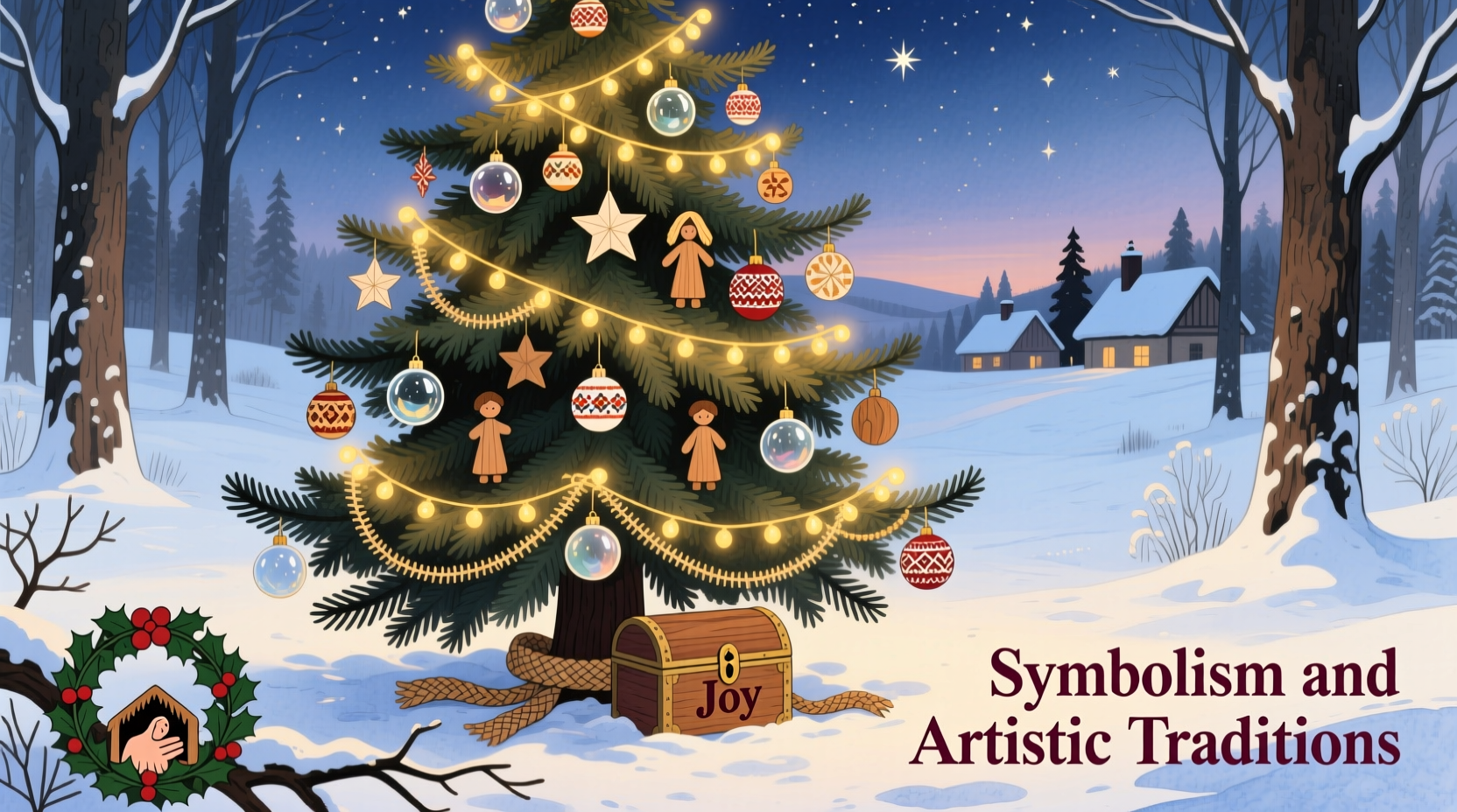 a drawing of christmas tree