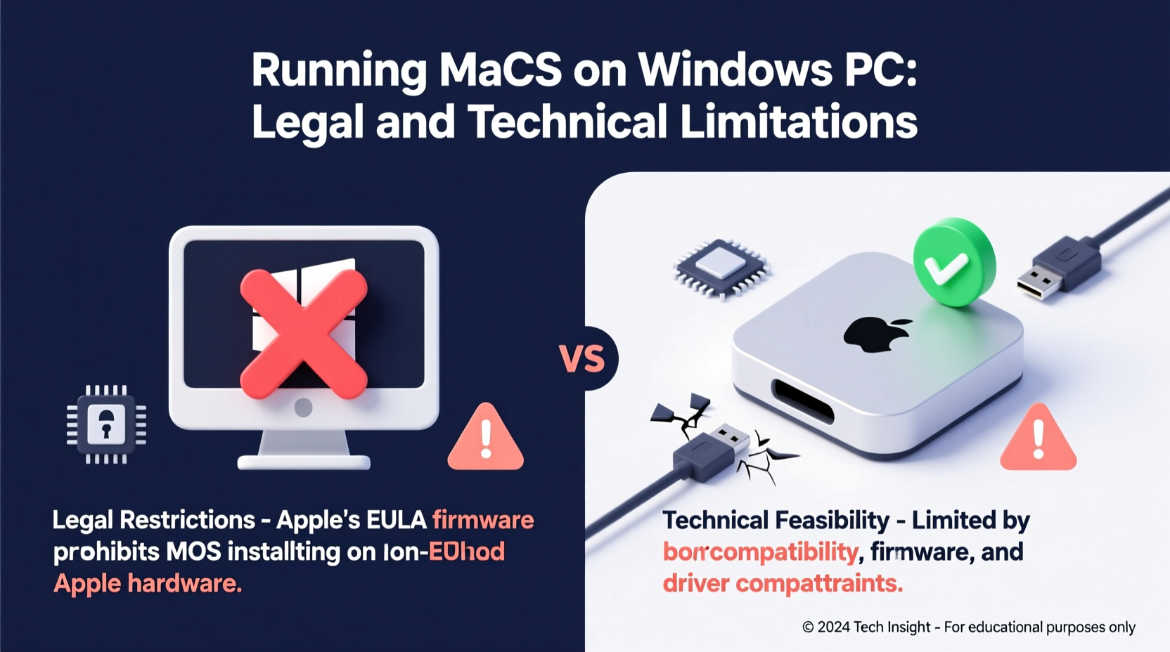 can you run macos on windows pc legal and technical limitations