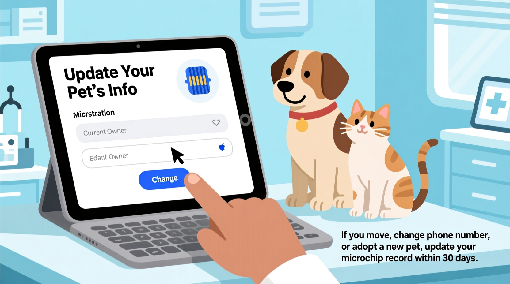 pet microchip registration what to do if your info changes