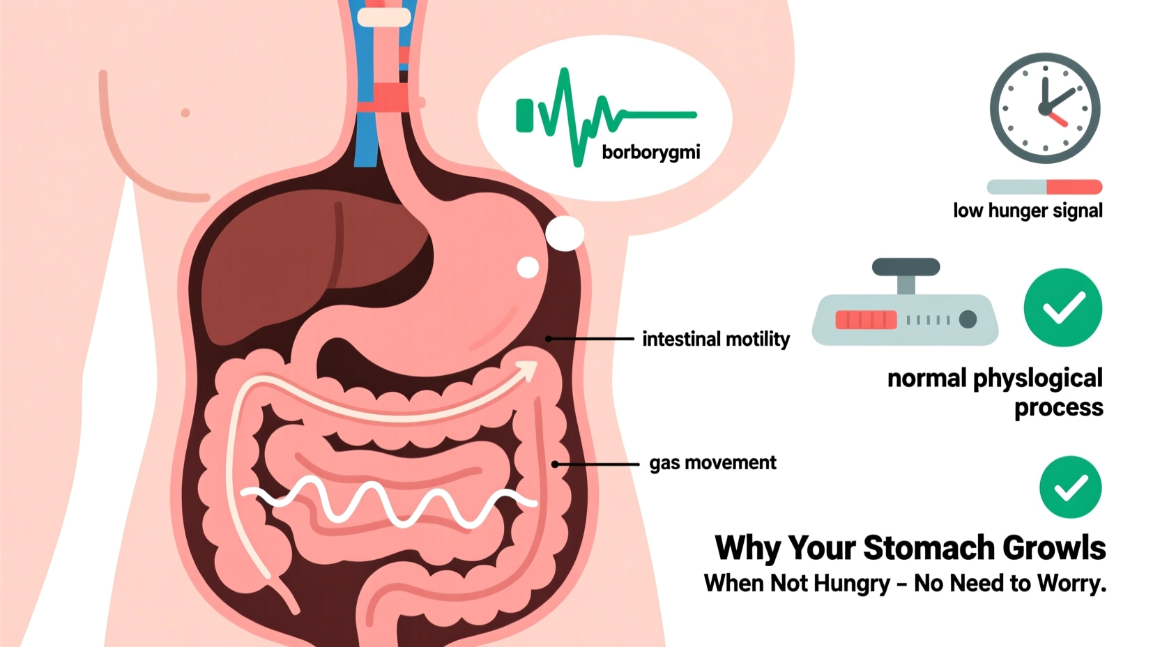why does my stomach growl when im not hungry and should i be concerned