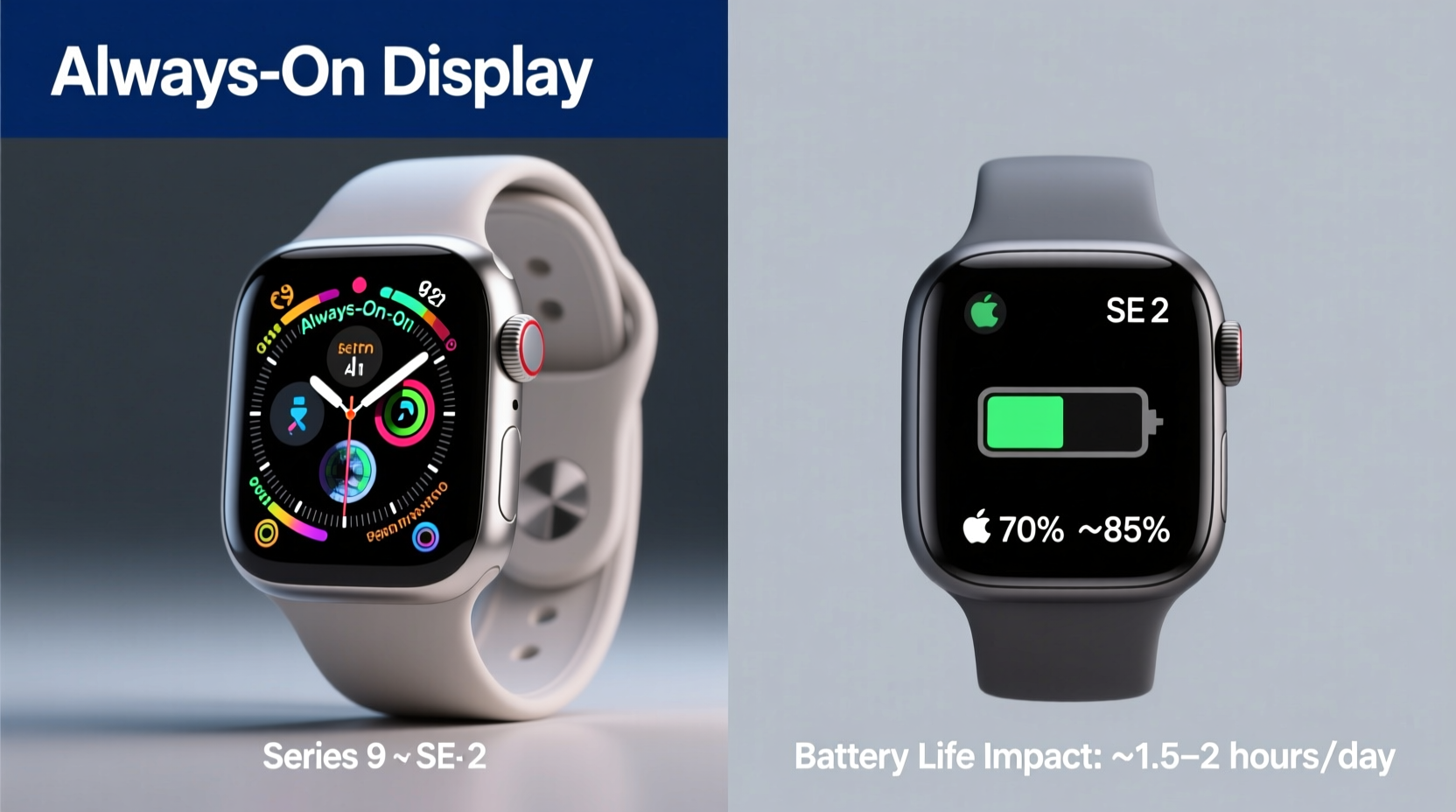 apple watch series 9 vs se 2 is the always on display worth the battery drain