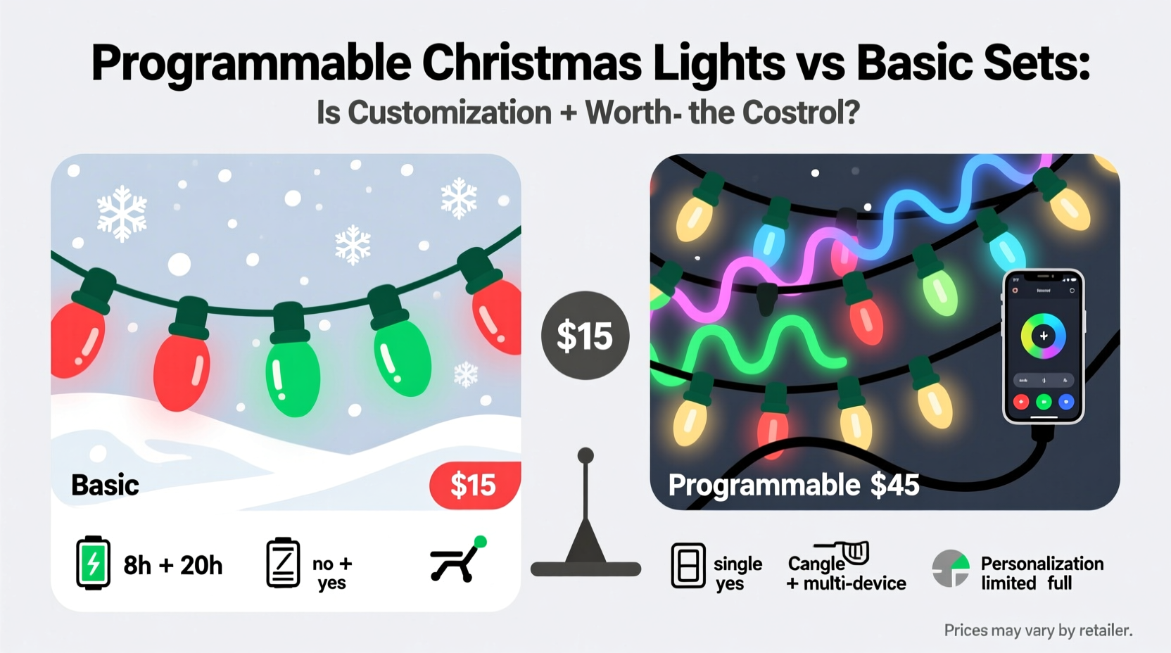 programmable christmas lights vs basic sets is customization worth the cost