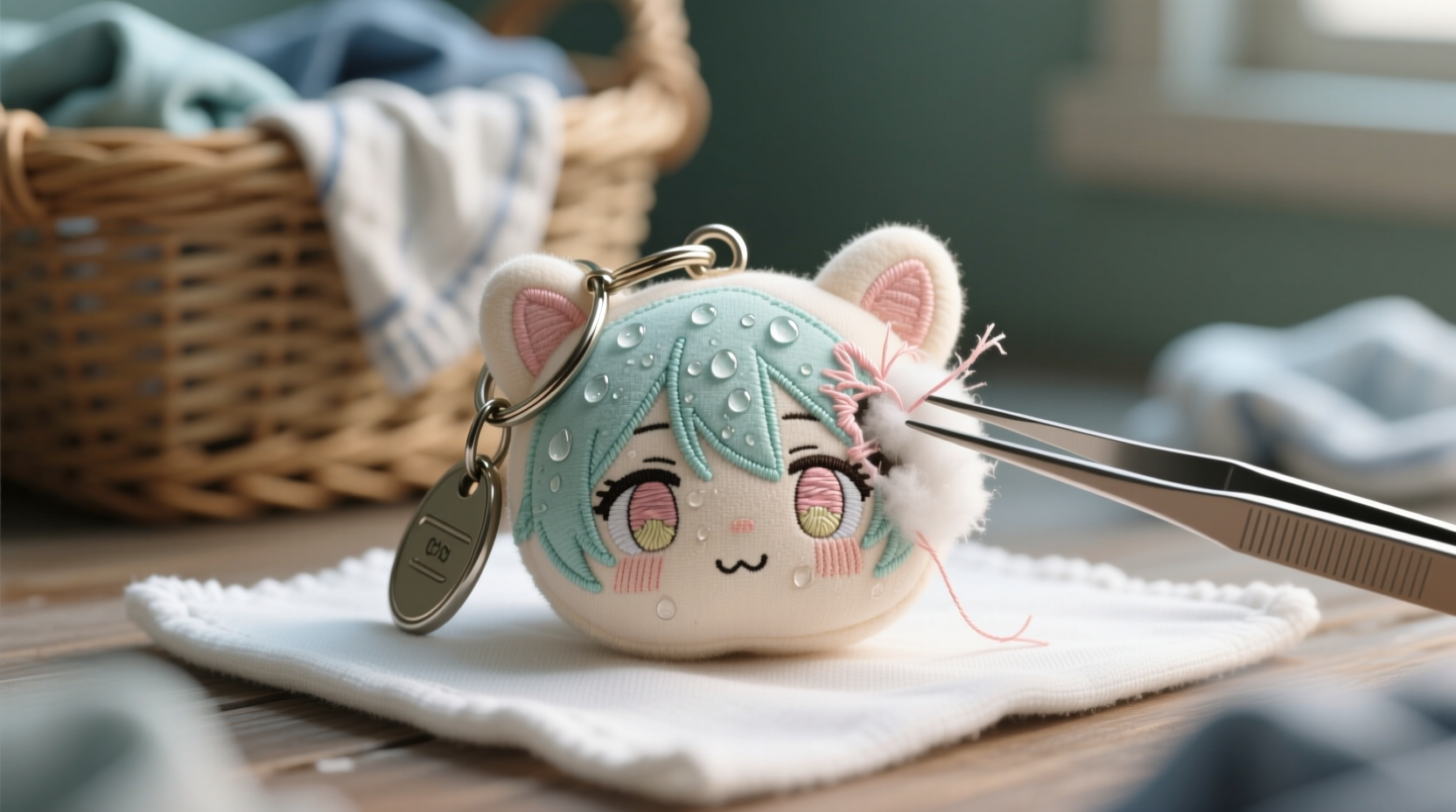 how to clean plush anime keychains stuck in socks