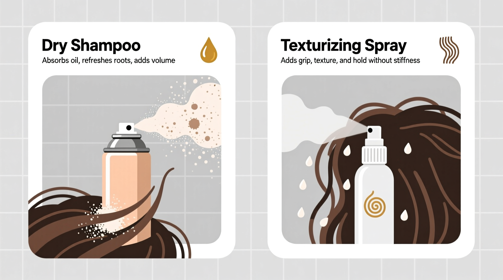dry shampoo vs texturizing spray are they interchangeable or serve totally different purposes