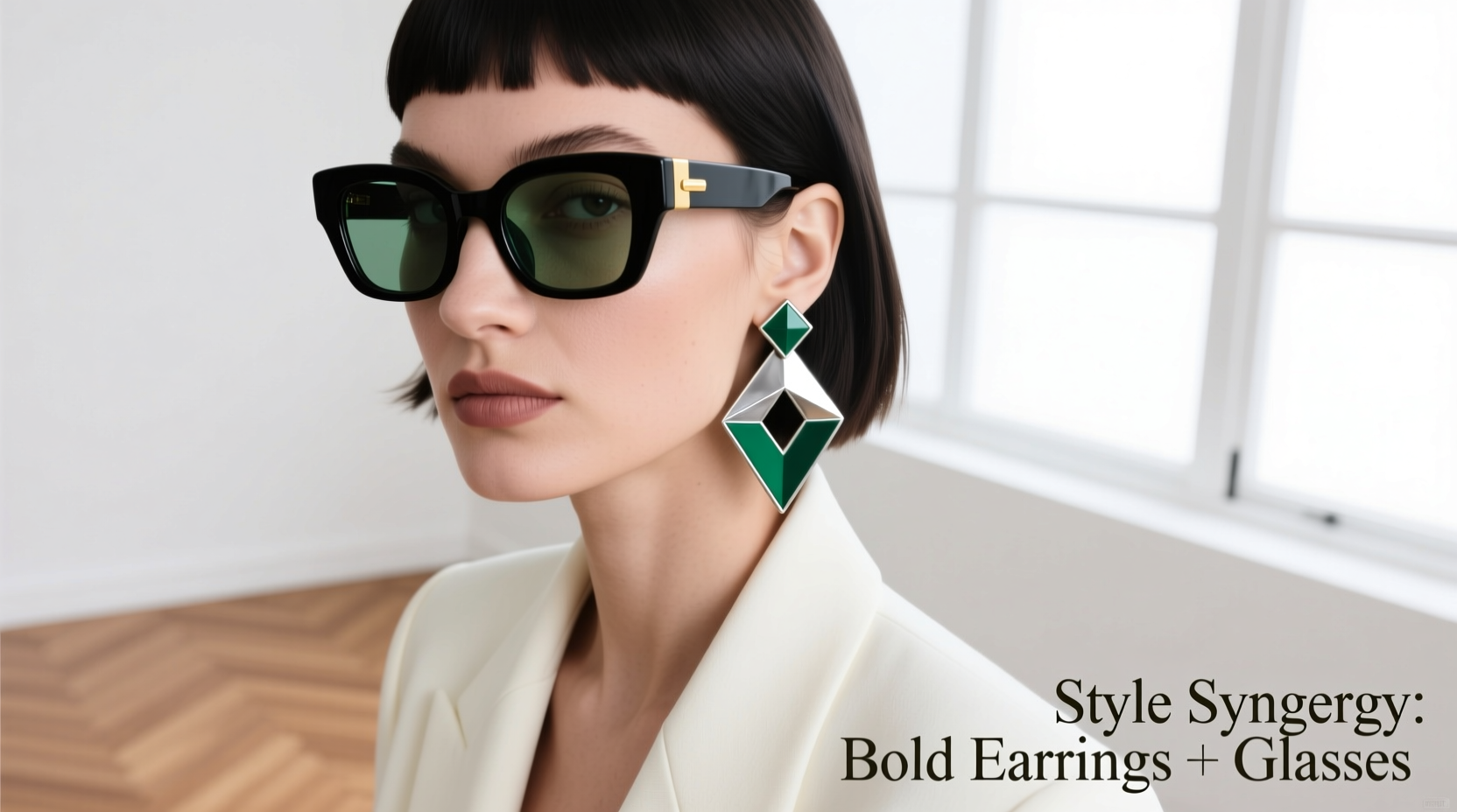 how to pair bold earrings with glasses without clashing styles
