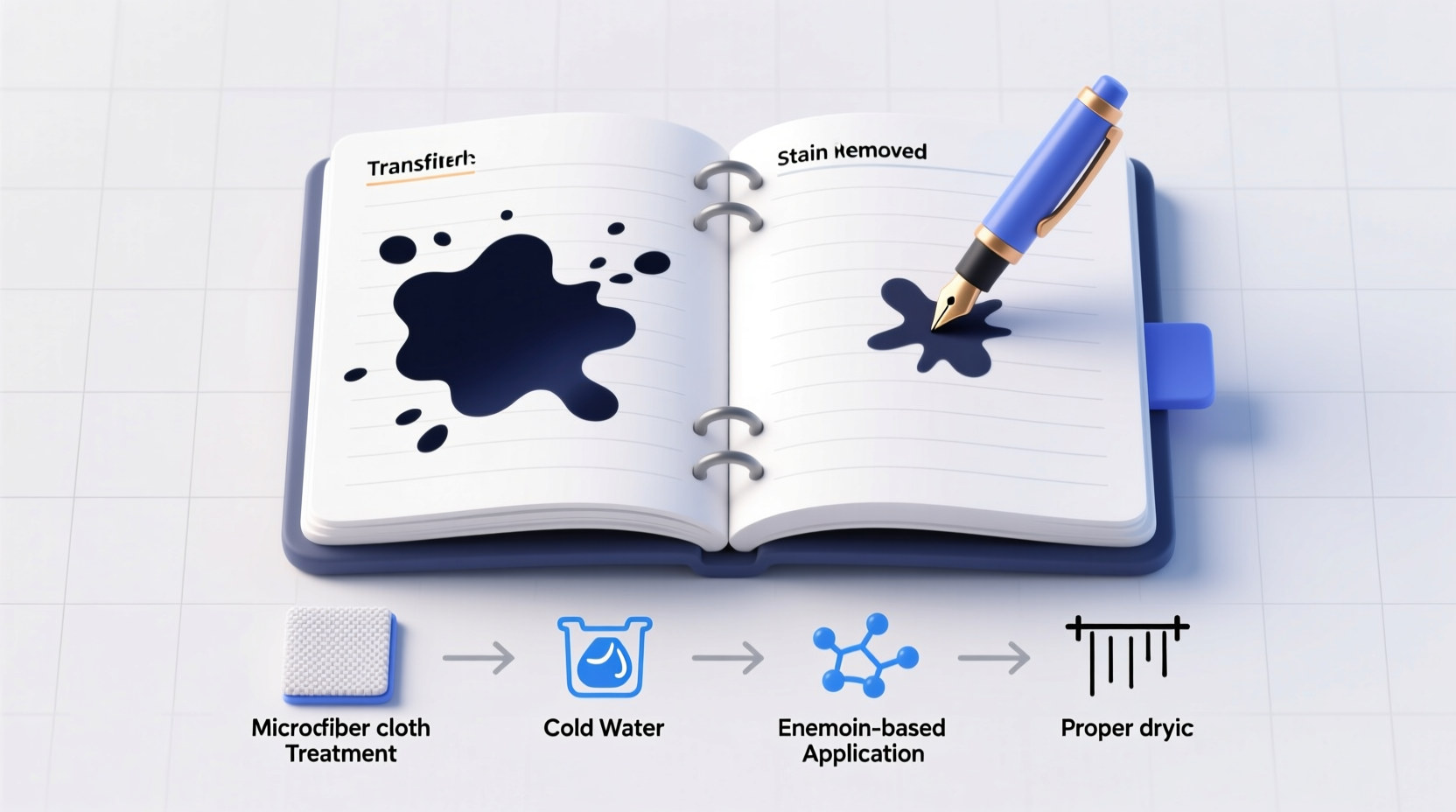 how to remove ink transfer from notebooks