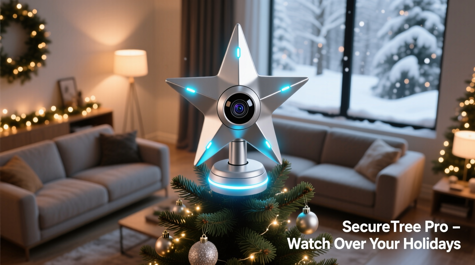 christmas tree toppers with built in cameras for security monitoring