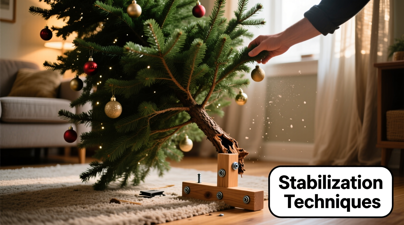 why does my christmas tree lean to one side stabilization techniques