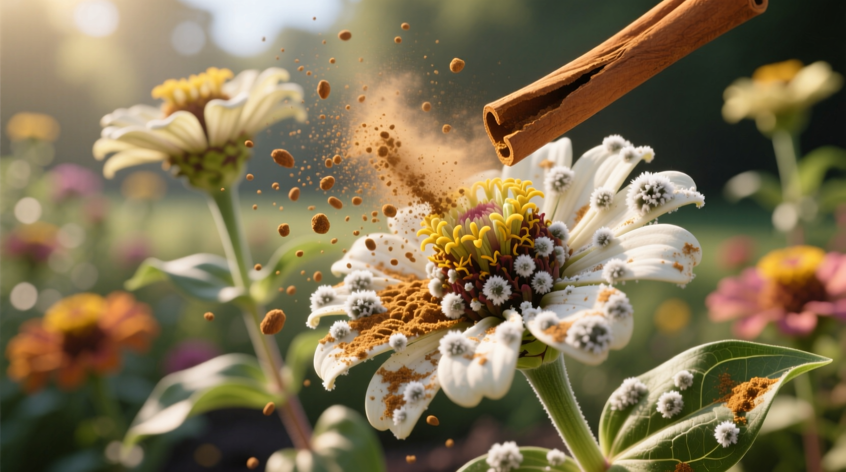 Cinnamon Powder for Powdery Mildew on Zinnias