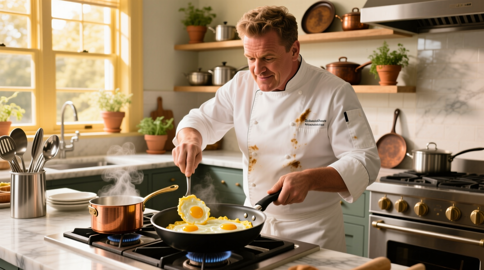gordon ramsay demonstrates the perfect scrambled egg br